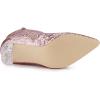 imageAllegra K Womens Clear Block Heel Glitter Ankle BootsRose Gold