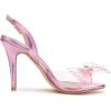 imageAllegra K Womens Cute Bow Rhinestone Crystal Embellished Peep Toe Slingback Stiletto Heels SandalsClear Purple