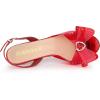 imageAllegra K Womens Cute Bow Rhinestone Crystal Embellished Peep Toe Slingback Stiletto Heels SandalsClear Red