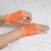 imageAllegra K Womens Fingerless Mesh 1980s Fancy Dress Party Costume Accessories Fishnet GlovesOrange