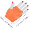 imageAllegra K Womens Fingerless Mesh 1980s Fancy Dress Party Costume Accessories Fishnet GlovesOrange