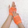 imageAllegra K Womens Fingerless Mesh 1980s Fancy Dress Party Costume Accessories Fishnet GlovesOrange