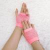 imageAllegra K Womens Fingerless Mesh 1980s Fancy Dress Party Costume Accessories Fishnet GlovesPink