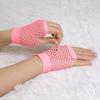 imageAllegra K Womens Fingerless Mesh 1980s Fancy Dress Party Costume Accessories Fishnet GlovesPink