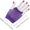 imageAllegra K Womens Fingerless Mesh 1980s Fancy Dress Party Costume Accessories Fishnet GlovesPurple