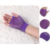 imageAllegra K Womens Fingerless Mesh 1980s Fancy Dress Party Costume Accessories Fishnet GlovesPurple