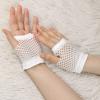 imageAllegra K Womens Fingerless Mesh 1980s Fancy Dress Party Costume Accessories Fishnet GlovesWhite