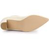 imageAllegra K Womens Pointy Toe Back Zip Block Heel Ankle BootsBeige