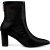 imageAllegra K Womens Pointy Toe Back Zip Block Heel Ankle BootsBlack