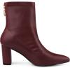 imageAllegra K Womens Pointy Toe Back Zip Block Heel Ankle BootsBurgundy