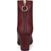 imageAllegra K Womens Pointy Toe Back Zip Block Heel Ankle BootsBurgundy