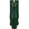 imageAllegra K Womens Pointy Toe Back Zip Block Heel Ankle BootsDark Green