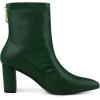 imageAllegra K Womens Pointy Toe Back Zip Block Heel Ankle BootsDark Green