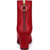 imageAllegra K Womens Pointy Toe Back Zip Block Heel Ankle BootsRed