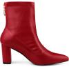 imageAllegra K Womens Pointy Toe Back Zip Block Heel Ankle BootsRed