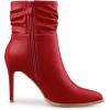 imageAllegra K Womens Slouched Pointed Toe Stiletto Heels Ankle BootRed