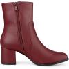 imageAllegra K Womens Square Toe Side Zip Block Heel Ankle BootsBurgundy