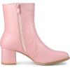 imageAllegra K Womens Square Toe Side Zip Block Heel Ankle BootsPink