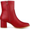 imageAllegra K Womens Square Toe Side Zip Block Heel Ankle BootsRed