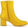 imageAllegra K Womens Square Toe Side Zip Block Heel Ankle BootsYellow