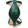 imageAllegra K Womens t Strap Embossed Kitten Heel SandalsDark Green