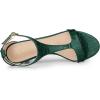 imageAllegra K Womens t Strap Embossed Kitten Heel SandalsDark Green