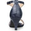 imageAllegra K Womens t Strap Embossed Kitten Heel SandalsNavy Blue