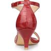 imageAllegra K Womens t Strap Embossed Kitten Heel SandalsRed