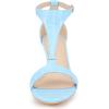 imageAllegra K Womens t Strap Embossed Kitten Heel SandalsSky Blue