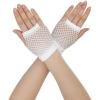 imageAllegra K Womens Fingerless Mesh 1980s Fancy Dress Party Costume Accessories Fishnet GlovesWhite