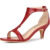 imageAllegra K Womens t Strap Embossed Kitten Heel SandalsRed