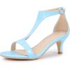 imageAllegra K Womens t Strap Embossed Kitten Heel SandalsSky Blue