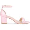 imageAllegra K Womens Chunky Heels Ankle Strap Braided Heel SandalsBling Pink