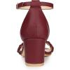 imageAllegra K Womens Chunky Heels Ankle Strap Braided Heel SandalsBurgundy