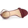 imageAllegra K Womens Chunky Heels Ankle Strap Braided Heel SandalsBurgundy