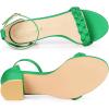 imageAllegra K Womens Chunky Heels Ankle Strap Braided Heel SandalsGreen