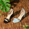 imageAllegra K Womens Chunky Heels Ankle Strap Braided Heel SandalsLight Blue