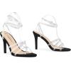 imageAllegra K Womens Elegant Rhinestone Clear Strap Strappy Stiletto Heels Sandals Over 3 Inch Evening Party Wedding ShoesBlack