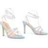 imageAllegra K Womens Elegant Rhinestone Clear Strap Strappy Stiletto Heels Sandals Over 3 Inch Evening Party Wedding ShoesSky Blue