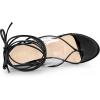 imageAllegra K Womens Lace Up Clear Strap Flip Flops Wedge SandalsBlack