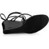 imageAllegra K Womens Lace Up Clear Strap Flip Flops Wedge SandalsBlack