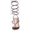 imageAllegra K Womens Lace Up Clear Strap Flip Flops Wedge SandalsBurgundy