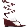 imageAllegra K Womens Lace Up Clear Strap Flip Flops Wedge SandalsBurgundy