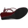 imageAllegra K Womens Lace Up Clear Strap Flip Flops Wedge SandalsBurgundy