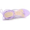 imageAllegra K Womens Lace Up Clear Strap Flip Flops Wedge SandalsLavender