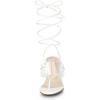 imageAllegra K Womens Lace Up Clear Strap Flip Flops Wedge SandalsWhite