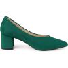 imageAllegra K Womens Pointy Toe Slipon Low Chunky Heels PumpsGreen