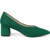 imageAllegra K Womens Pointy Toe Slipon Low Chunky Heels PumpsGreen