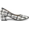 imageAllegra K Womens Pointy Toe Tweed Plaid Knitted Printed Chunky Heels PumpsBlack White