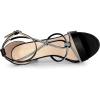 imageAllegra K Womens Rhinestone Knot Strap Stiletto Heels SandalsBlack